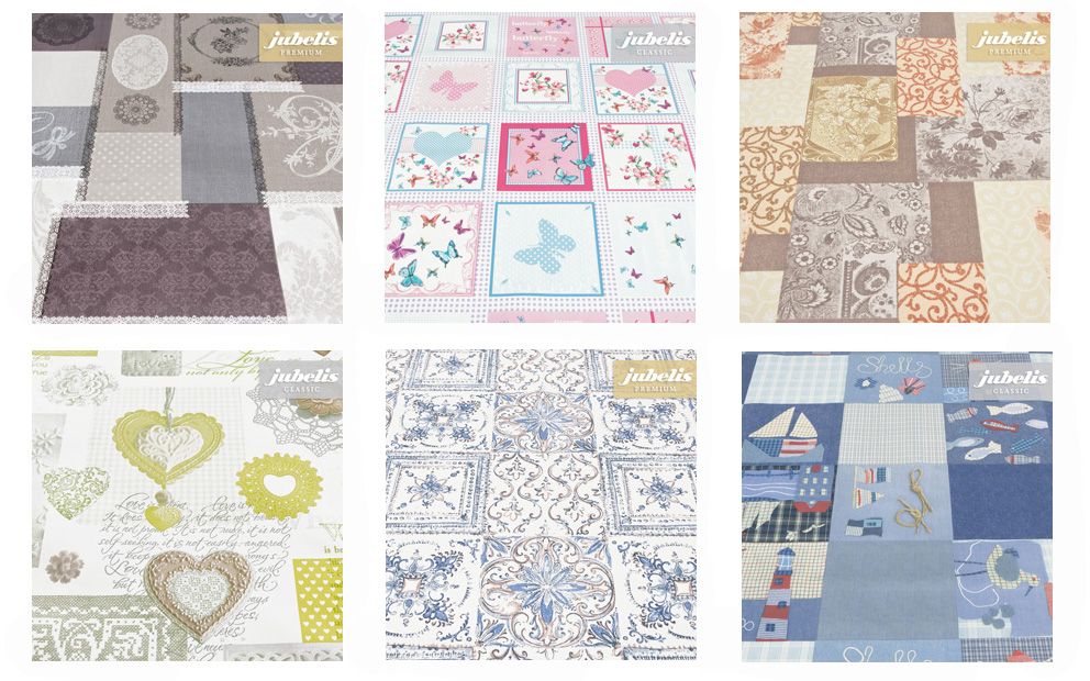 Quilt und Patchwork - auch ein Thema auf abwischbaren beschichteten Tischbelägen - entdecken Sie viele weitere tolle Dekore und Farbzusammenstellungen als passende abwaschbare Tischdecken